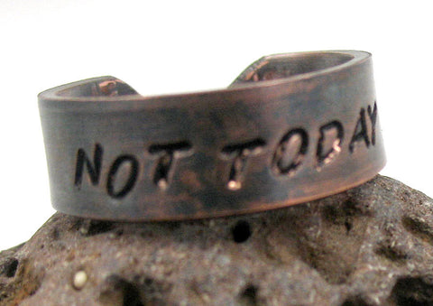 Custom - Copper Handstamped Ring w/ Antiqued Finish, Handcrafted With Your Personalization