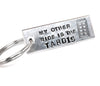My Other Ride Is the Tardis - [Doctor Who] Aluminum Handstamped Mini Keychain w/Tardis