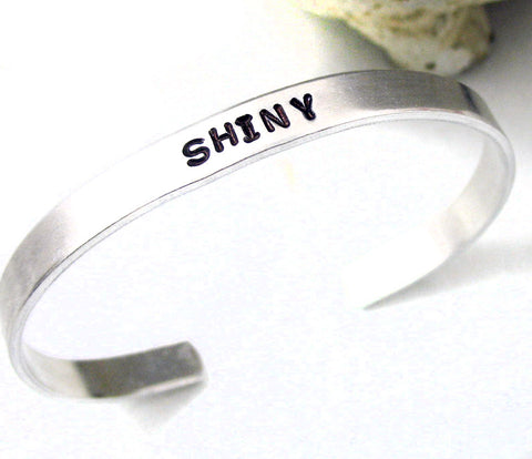 Shiny - [Firefly] Aluminum Handstamped 1/4” Bracelet