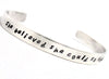 She Believed She Could So She Did - Narrow Sterling Silver Hand Stamped Bracelet