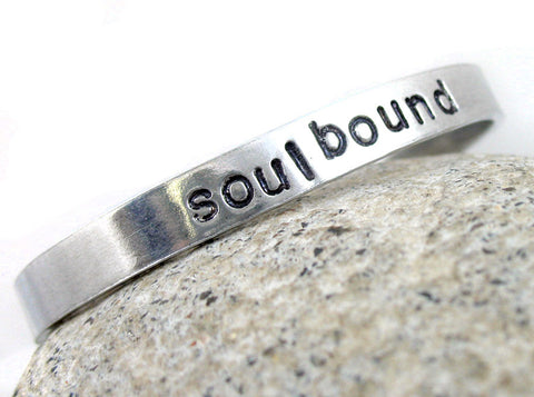 Soulbound - Aluminum Handstamped 1/4" Bracelet