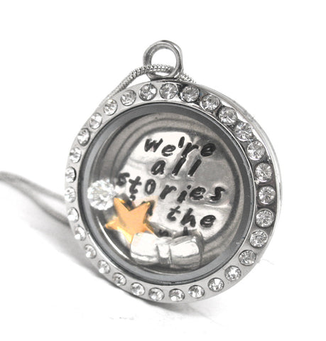 We're All Stories In the End... - [Doctor Who] Stainless Steel Locket w/Rhinestones