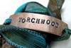 Custom Antiqued Copper ID Bracelet w/Silk Wrap