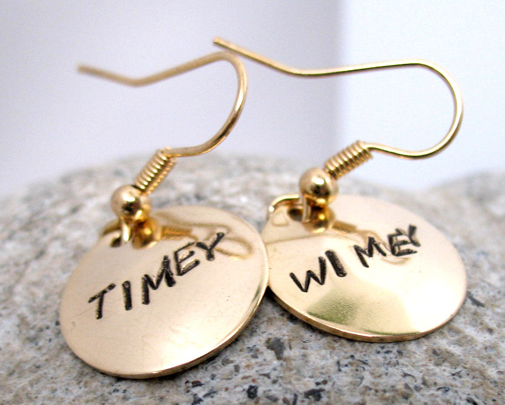 Timey Wimey - Brass Earrings